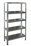 Scaffale metallico 100 cm con 4 montanti e 5 ripiani regolabili in acciaio zincato