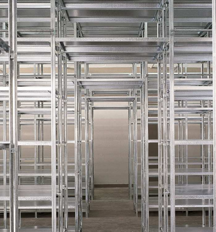Scaffale in metallo 100 cm vista frontale